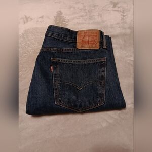 LEVIS Men's Dark Wash Blue Jeans Sz 36x34 Denim Work Comfort